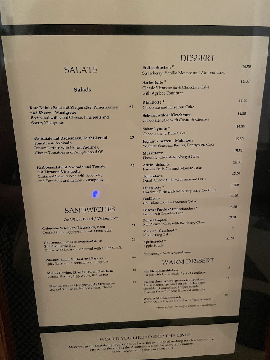 Café Sabarsky Menu - Image 4