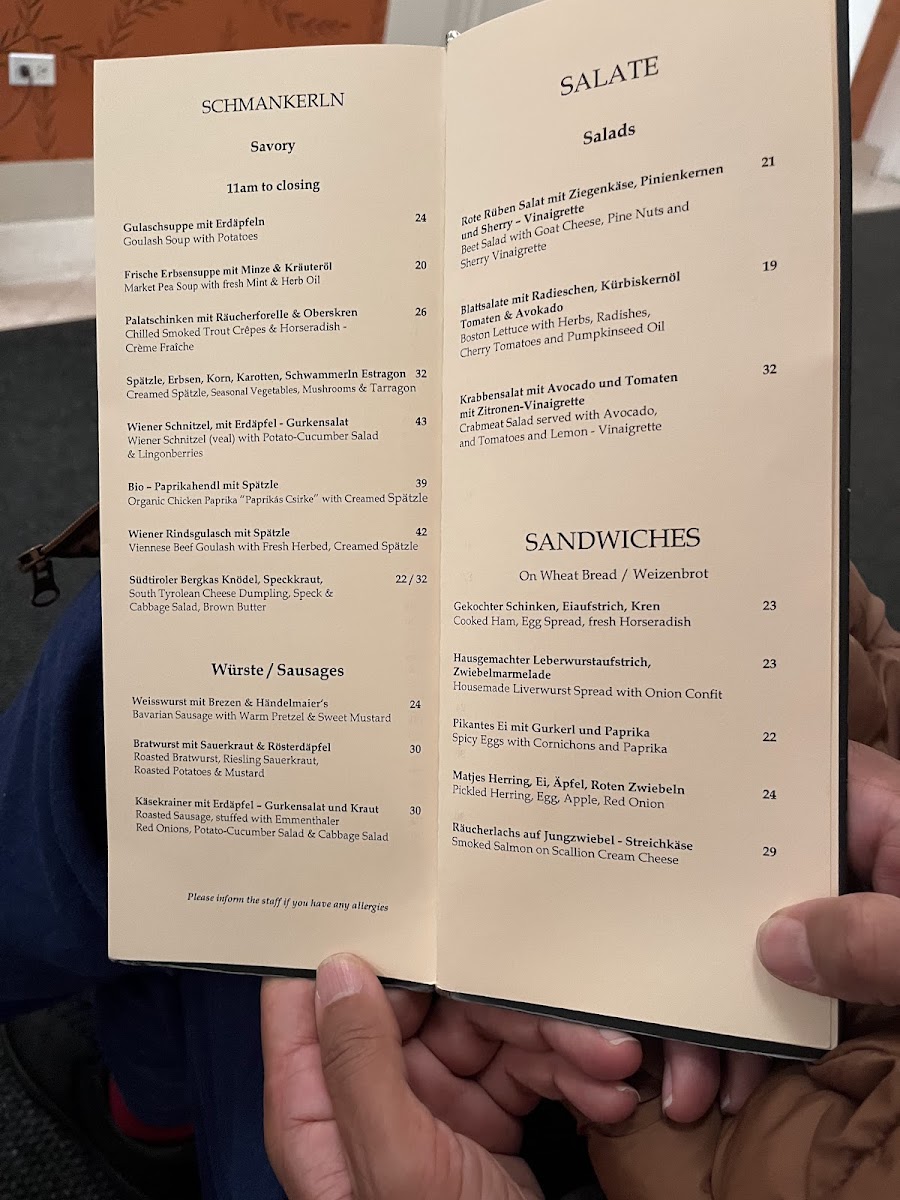 Café Sabarsky Menu - Image 5